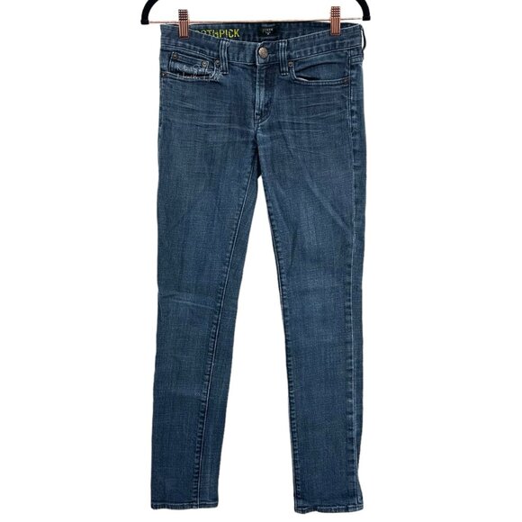 J. Crew Factory Stretch Low Rise Toothpick Skinny Dark Wash Jeans Size 26 - Picture 1 of 6
